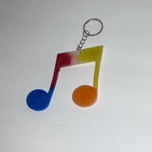 Colorful Music Note Keychain